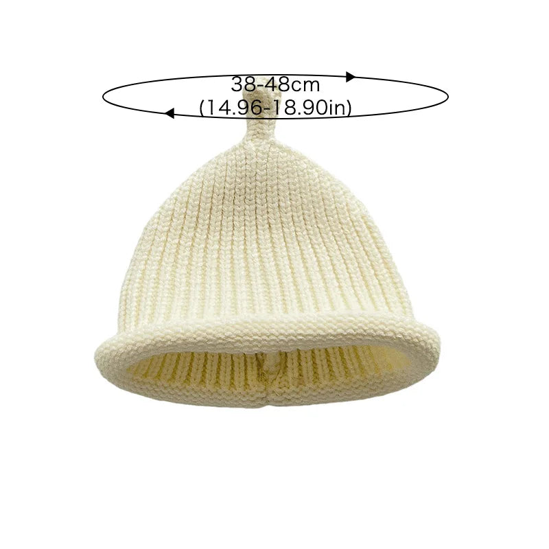 Korean Baby Knitted Hat Autumn Winter Warm Beanie Cap Infant Boy Girl Solid Color Woollen Kids Docker Caps