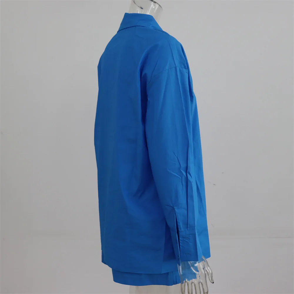 Women Tracksuits Shirt With Mini Shorts Cotton Two Pieces Sets Fashion Clothing Outfits Women Blouses Fashion Tracksuits