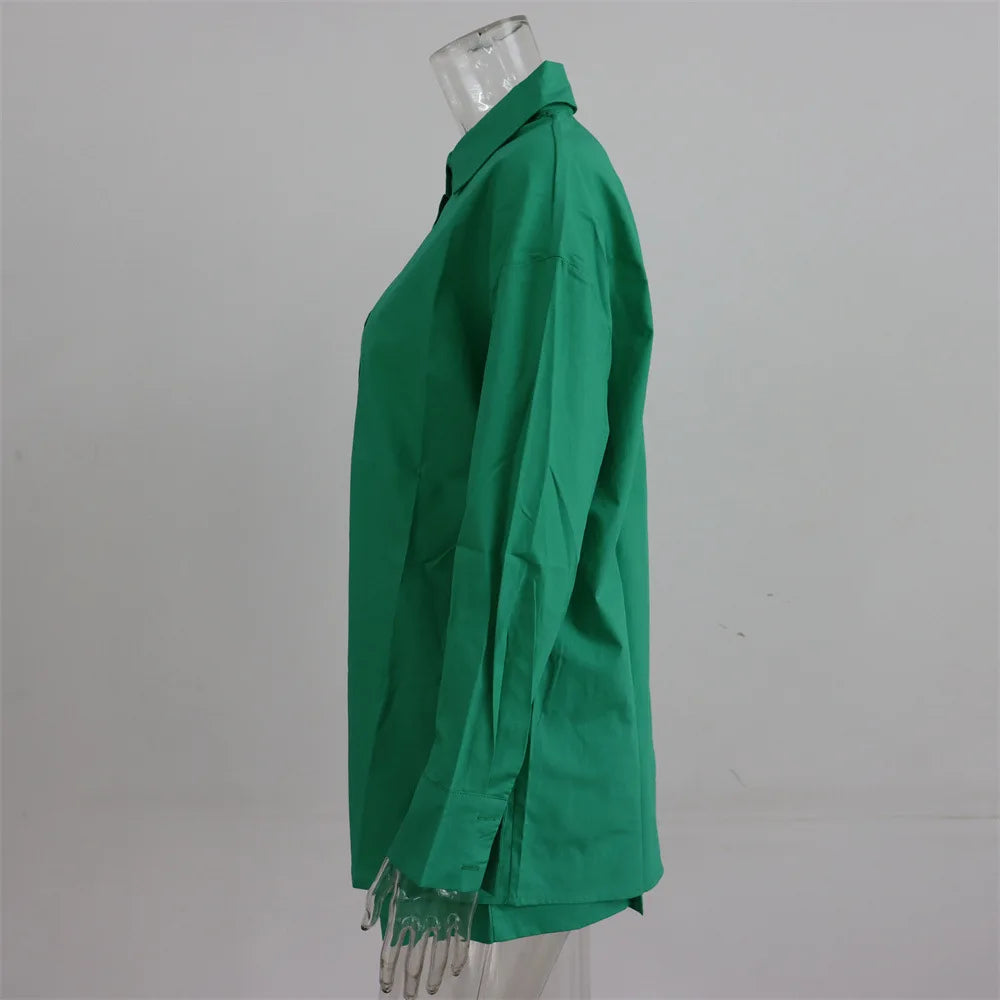 Women Tracksuits Shirt With Mini Shorts Cotton Two Pieces Sets Fashion Clothing Outfits Women Blouses Fashion Tracksuits