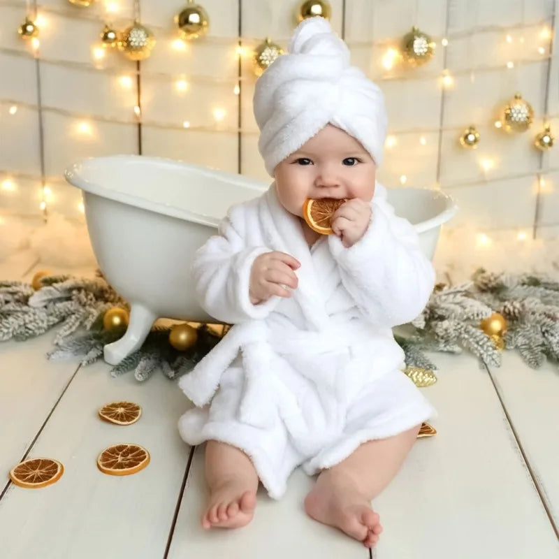 5PCS Newborn Photography Outfits Props Baby  Bathrobes Bath Towel with Slippers Cucumber Infant Girl Boy Photos Accessories