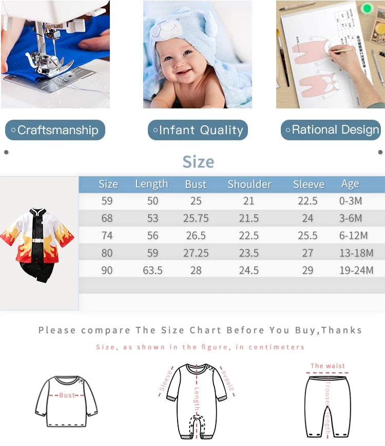 Newborn Clothes Anime Handsome Cosplay Party Comfortable Soft 0-18 Boys And Girls Spring And Autumn Long Sleeved Baby Jumpsuit