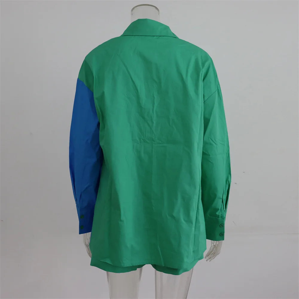 Women Tracksuits Shirt With Mini Shorts Cotton Two Pieces Sets Fashion Clothing Outfits Women Blouses Fashion Tracksuits