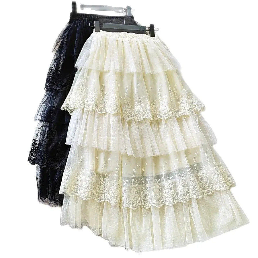 2024 New Spring Fashion Women Skirts Women Lace Skirts Long Lace Skirt Women Fashion Clothing K68