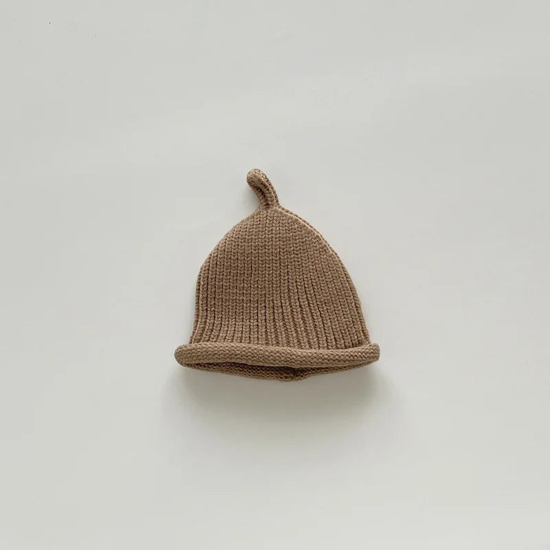 Korean Baby Knitted Hat Autumn Winter Warm Beanie Cap Infant Boy Girl Solid Color Woollen Kids Docker Caps