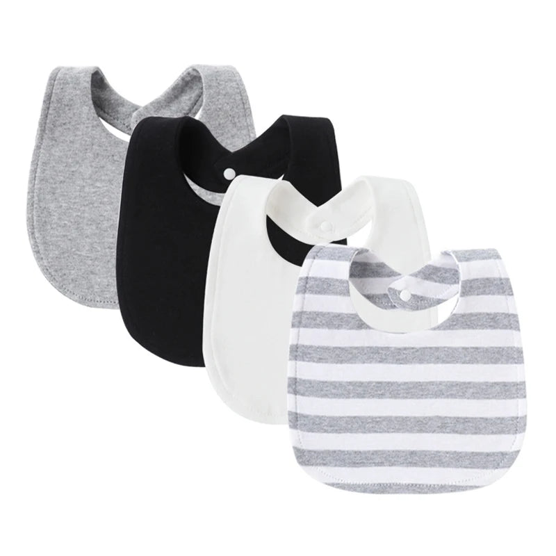 4Pcs Baby Bibs Burp Clothes Cartoon Newborn Saliva Towels for Girls Boys Cotton Kids Apron Infant Accessories Toddler Bibs Set