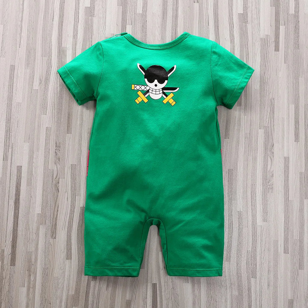 Newborn Clothing Handsome Anime Role Play Cotton Comfortable And Soft Summer Boys And Girls 0-18m Short Sleeved Baby Bodysuit