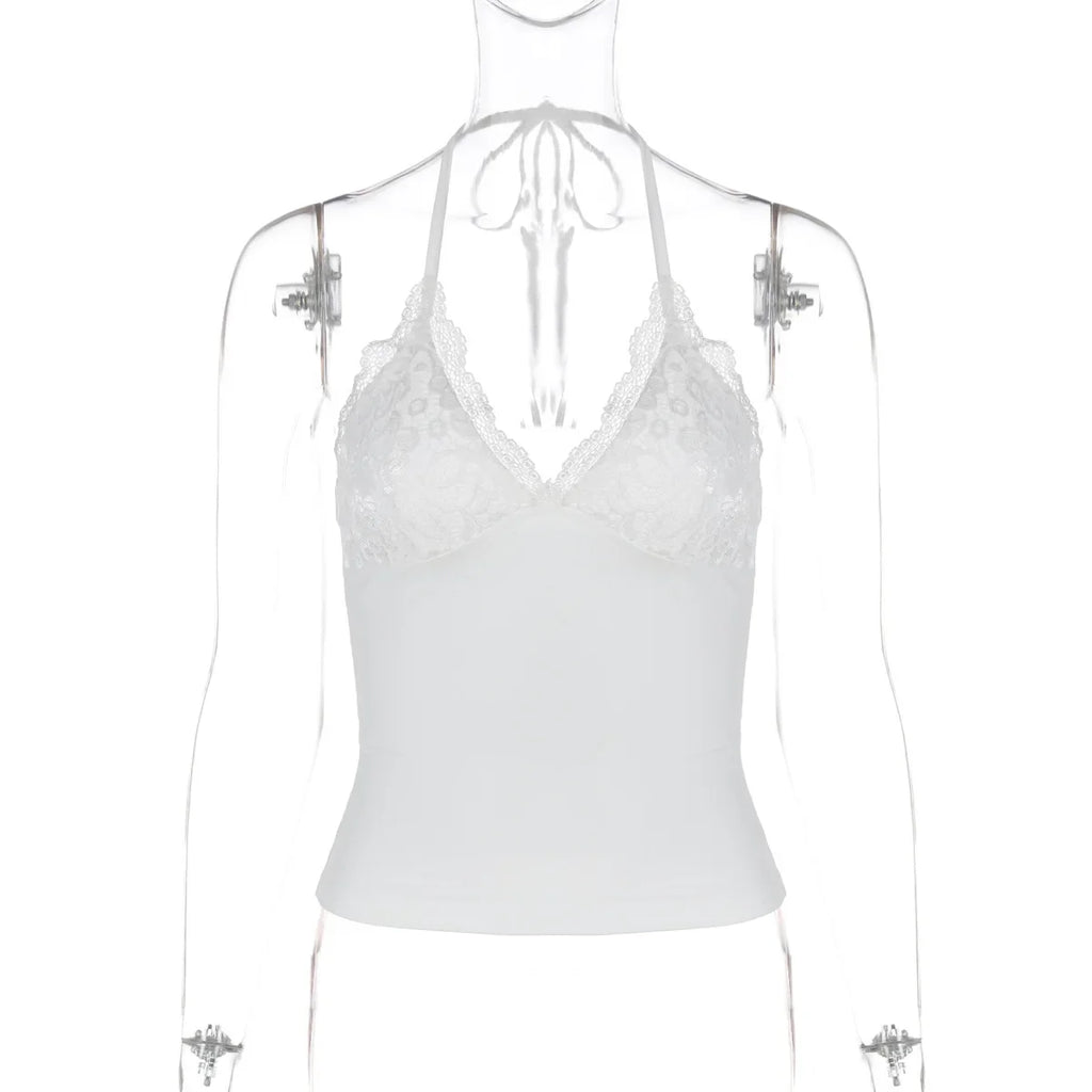 2025 New Fashion Tank Top Sexy Lace Backless Women Tops Strap Tank Top Sexy Women Clothing m
