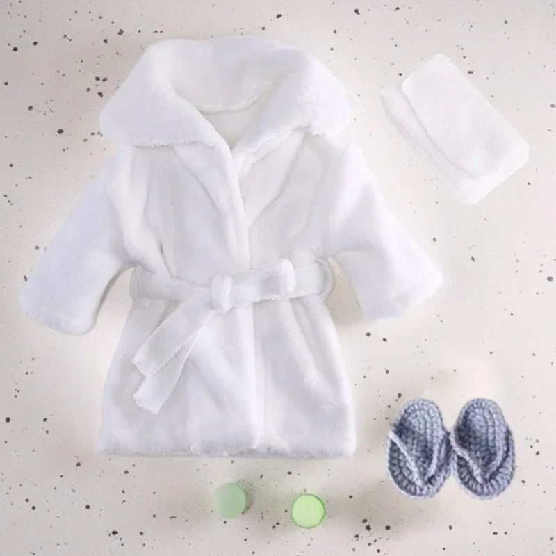 5PCS Newborn Photography Outfits Props Baby  Bathrobes Bath Towel with Slippers Cucumber Infant Girl Boy Photos Accessories