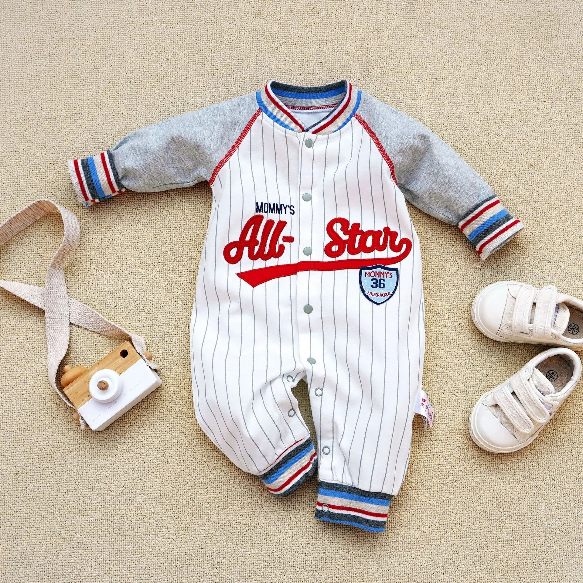 Baby clothes newborn coverall infants boys clothes baseball sport style cotton ropa de bebe spring toddler clothing boy