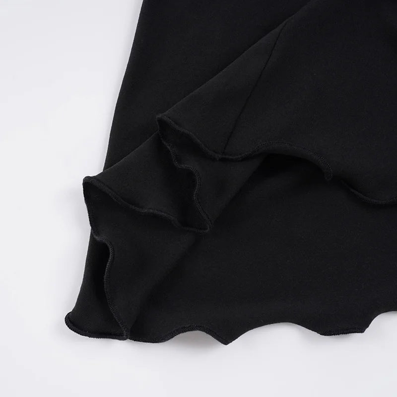 Basic Solid Mermaid Hem Skirts Slim Black Folds Low-Waisted Midi Skirts Women 2025 Summer Fashion Streetwear Lady Party Bottoms