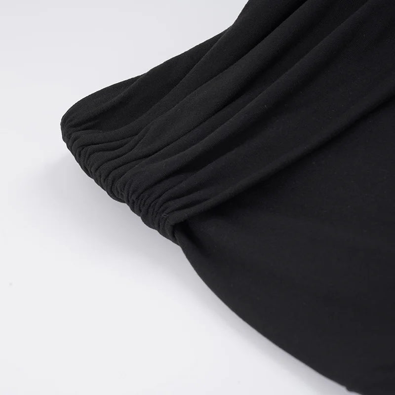Basic Solid Mermaid Hem Skirts Slim Black Folds Low-Waisted Midi Skirts Women 2025 Summer Fashion Streetwear Lady Party Bottoms