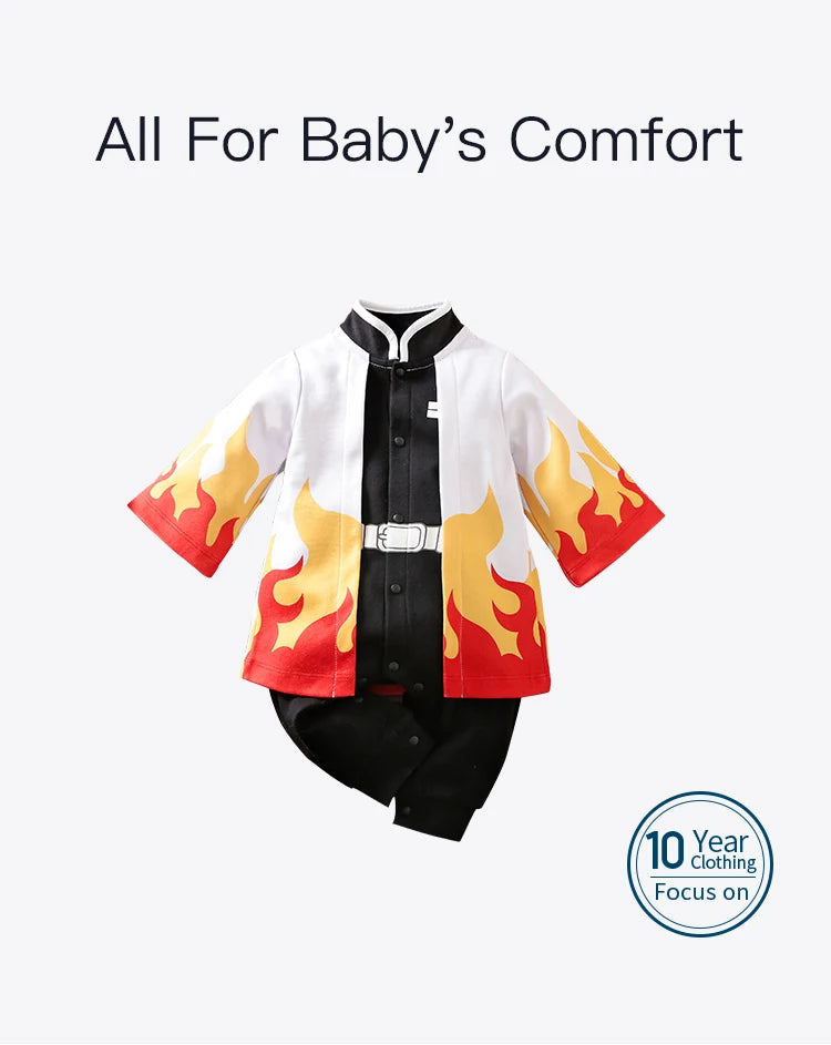 Newborn Clothes Anime Handsome Cosplay Party Comfortable Soft 0-18 Boys And Girls Spring And Autumn Long Sleeved Baby Jumpsuit