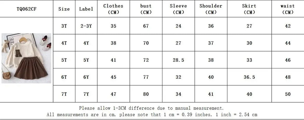 Autumn and Winter Girls' Suit Korean Version Teddy Velvet Letter Printed Top+pleated Skirt Two-piece Set for Kids 3-7 Years Old