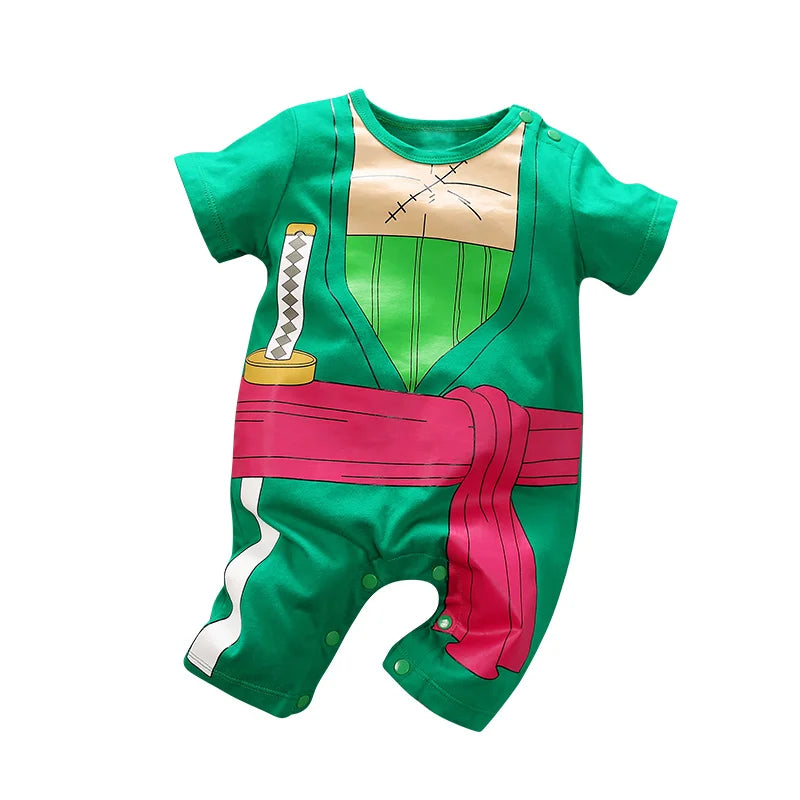 Newborn Clothing Handsome Anime Role Play Cotton Comfortable And Soft Summer Boys And Girls 0-18m Short Sleeved Baby Bodysuit